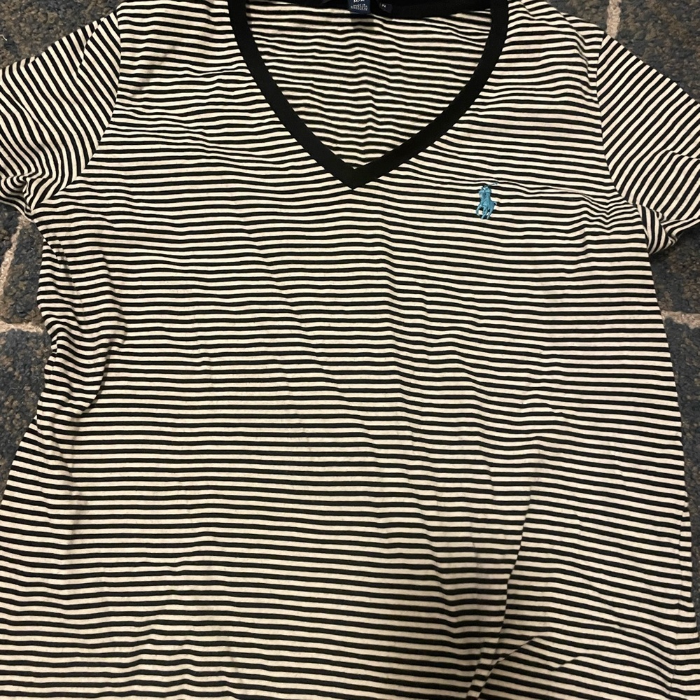 Striped V-Neck Women's Top
